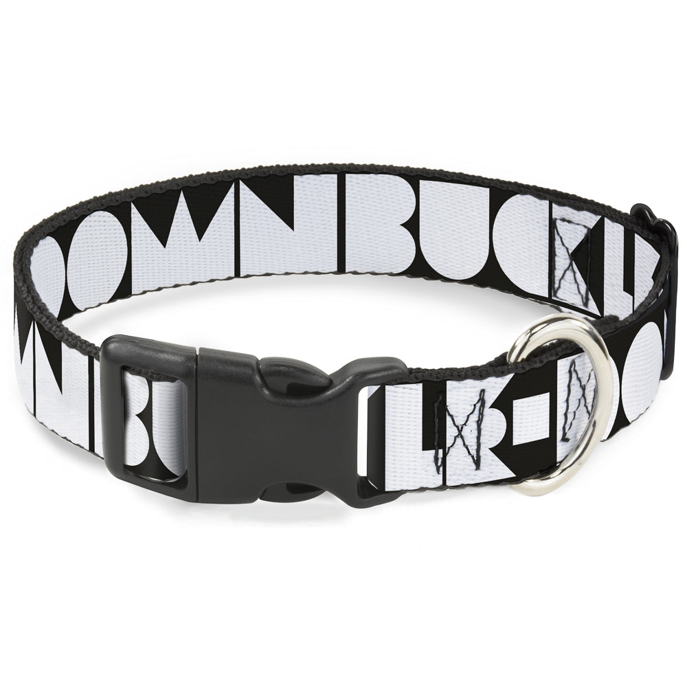 Plastic Clip Collar - BUCKLE - DOWN Shapes Black/White - Premium Dog Collars - Buckle - Down