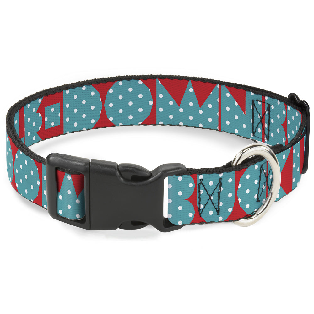 Plastic Clip Collar - BUCKLE - DOWN Shapes Red/Dot Turquoise/White - Premium Dog Collars - Buckle - Down