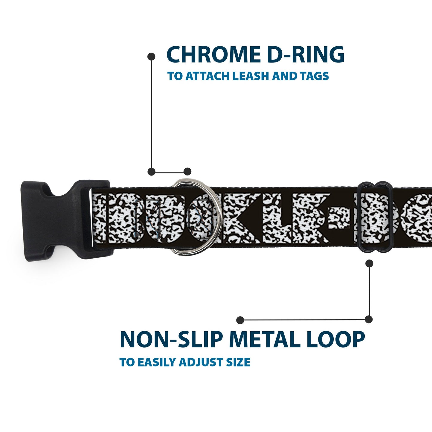 Plastic Clip Collar - BUCKLE - DOWN Shapes Black/Camo White/Black - Premium Dog Collars - Buckle - Down