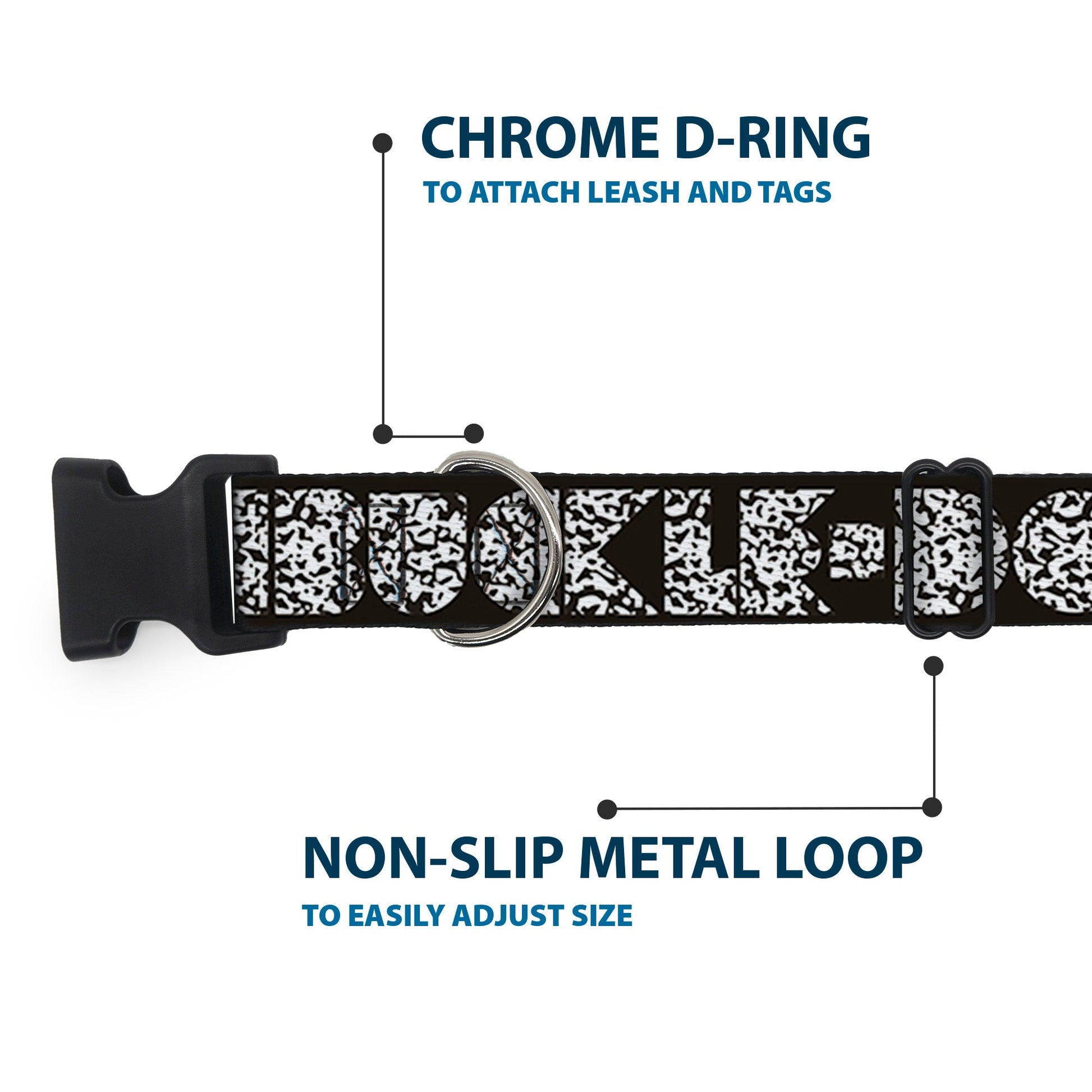 Plastic Clip Collar - BUCKLE - DOWN Shapes Black/Camo White/Black - Premium Dog Collars - Buckle - Down