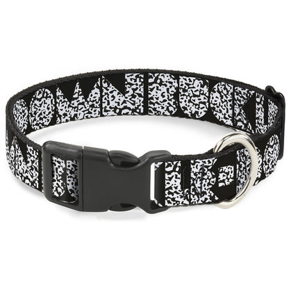 Dog Collar Plastic Clip Black Camo White USA Made 🐕