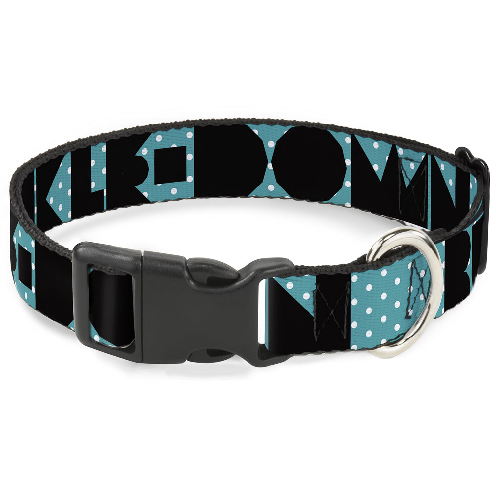 Plastic Clip Collar - BUCKLE - DOWN Shapes Dot Turquoise/White/Black - Premium Dog Collars - Buckle - Down
