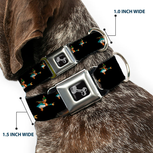 Dog Bone Seatbelt Buckle Collar - Flying Mallards Black - Seatbelt Buckle Collars - Buckle - Down