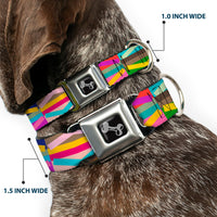 Dog Bone Seatbelt Buckle Collar - Geometric10 Multi Color