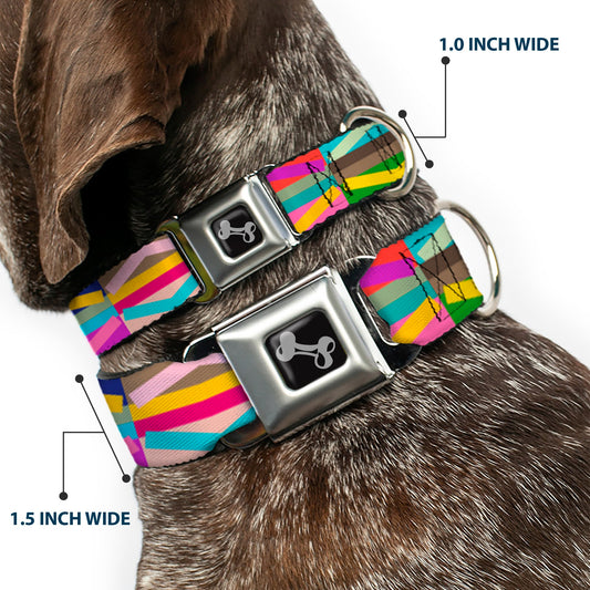 Dog Bone Seatbelt Buckle Collar - Geometric10 Multi Color - Seatbelt Buckle Collars - Buckle - Down