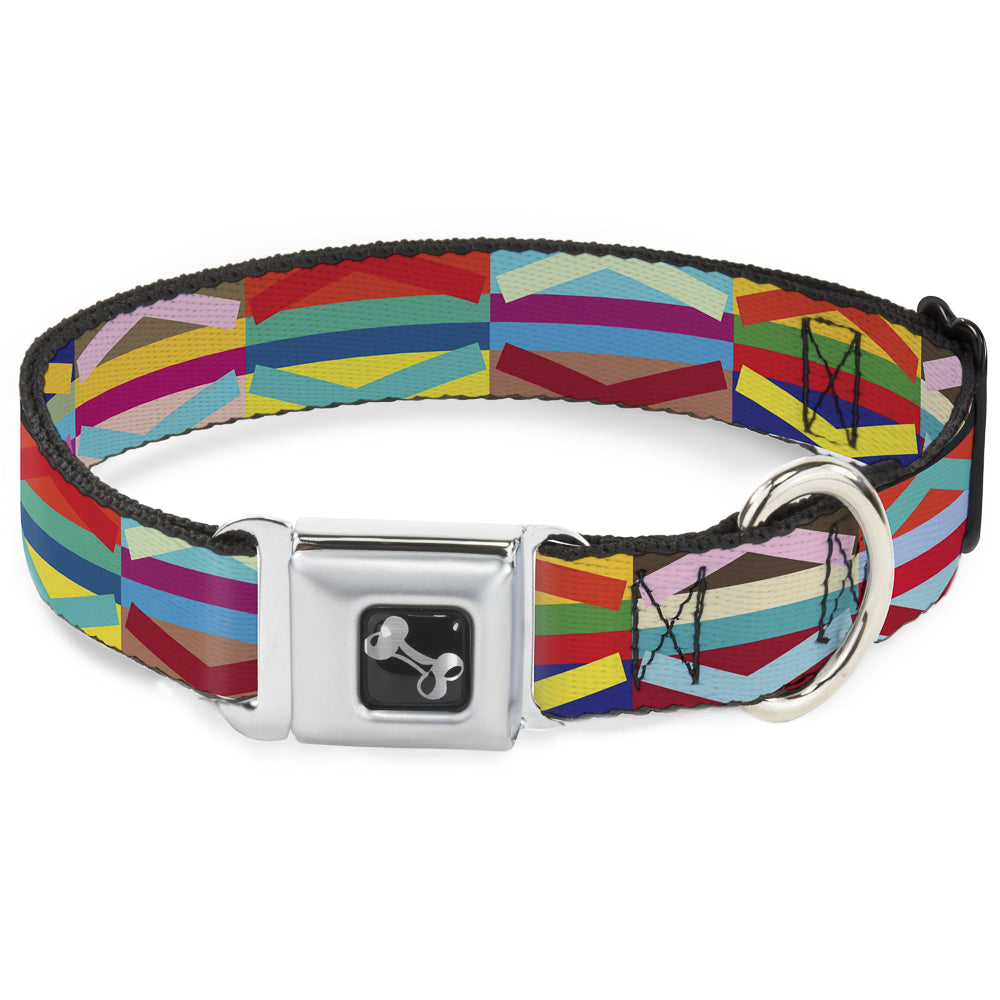 Dog Bone Seatbelt Buckle Collar - Geometric10 Multi Color - Seatbelt Buckle Collars - Buckle - Down