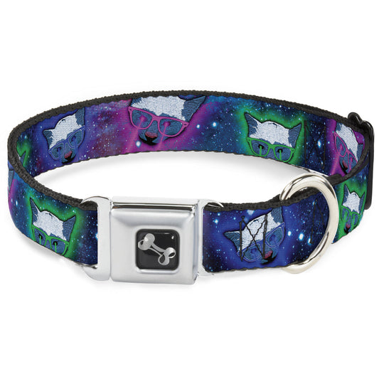 Dog Bone Seatbelt Buckle Collar - Laser Eye Cats in Space - Seatbelt Buckle Collars - Buckle - Down