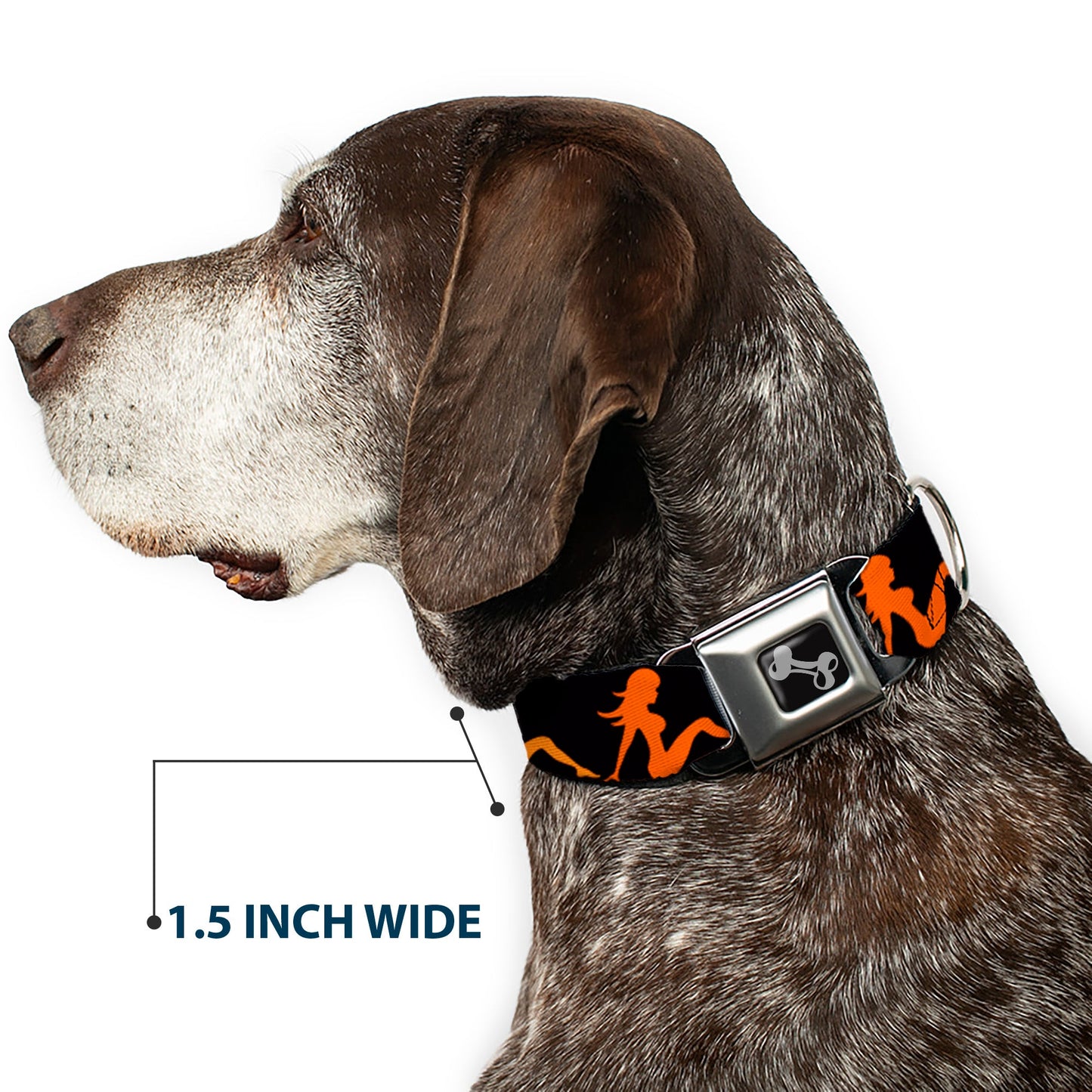 Dog Bone Seatbelt Buckle Collar - Mud Flap Girl Repeat Black/Orange Fade - Seatbelt Buckle Collars - Buckle - Down