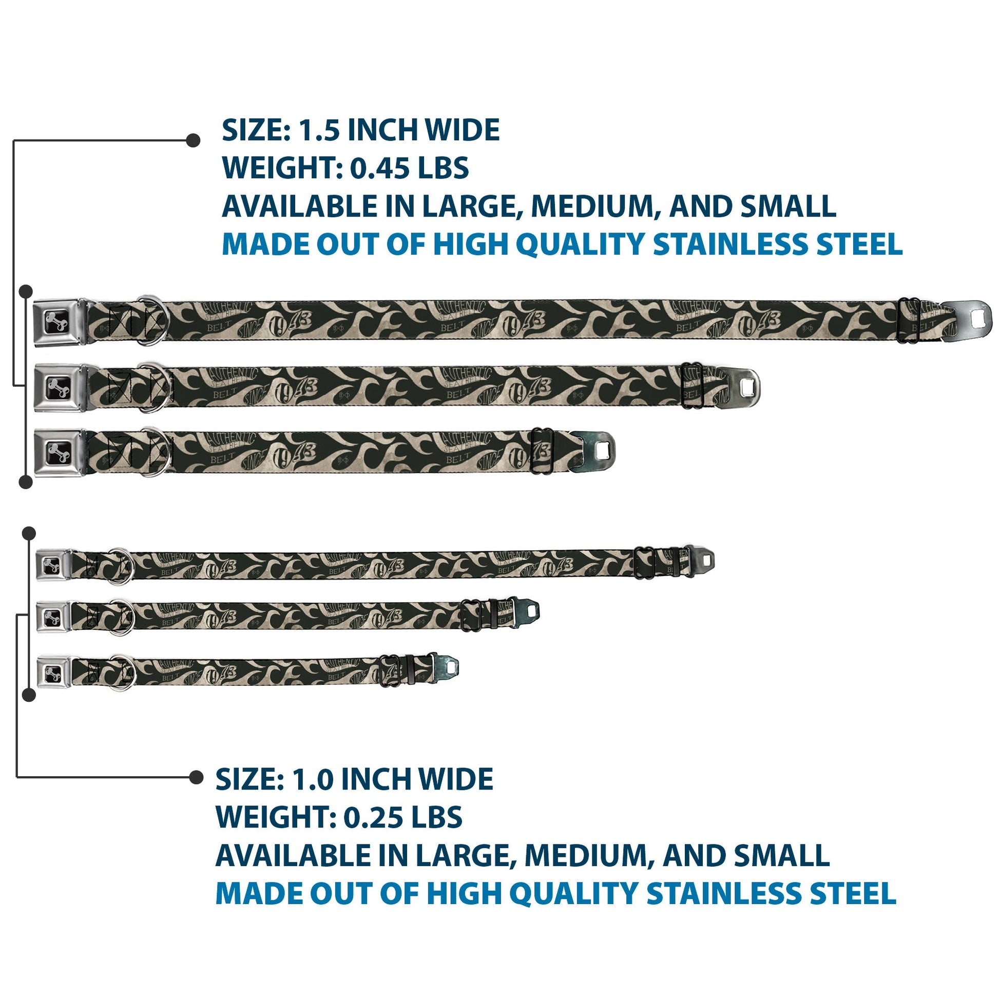 Dog Bone Seatbelt Buckle Collar - BD AUTHENTIC SEATBELT BELT SINCE 1993 Flames Olive/Tan - Seatbelt Buckle Collars - Buckle - Down