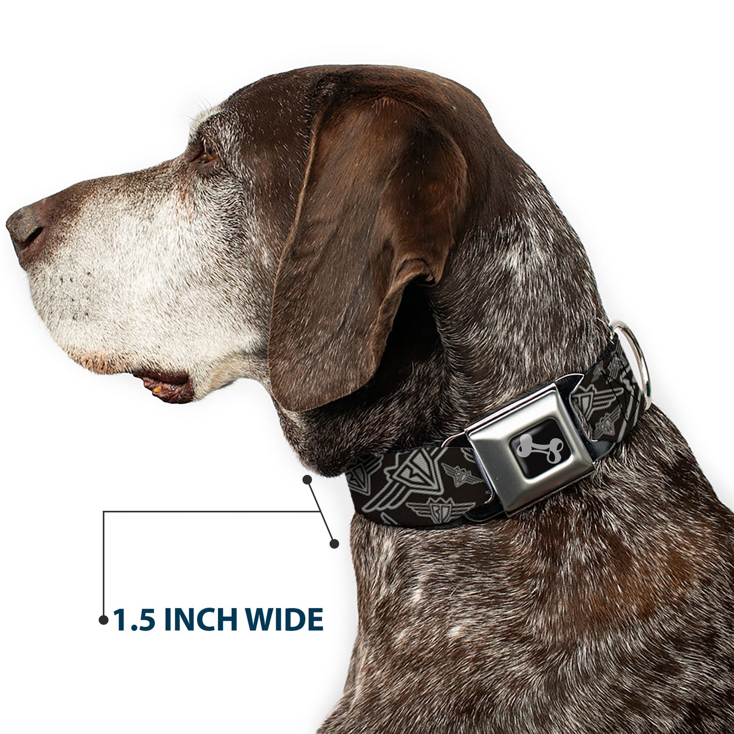 Dog Bone Seatbelt Buckle Collar - BD Logo Scattered Black/Gray - Premium Dog Collars - Buckle - Down