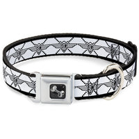 Dog Bone Seatbelt Buckle Collar - BD Monogram2 White/Black