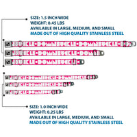 Dog Bone Seatbelt Buckle Collar - BUCKLE-DOWN Shapes Hot Pink/White
