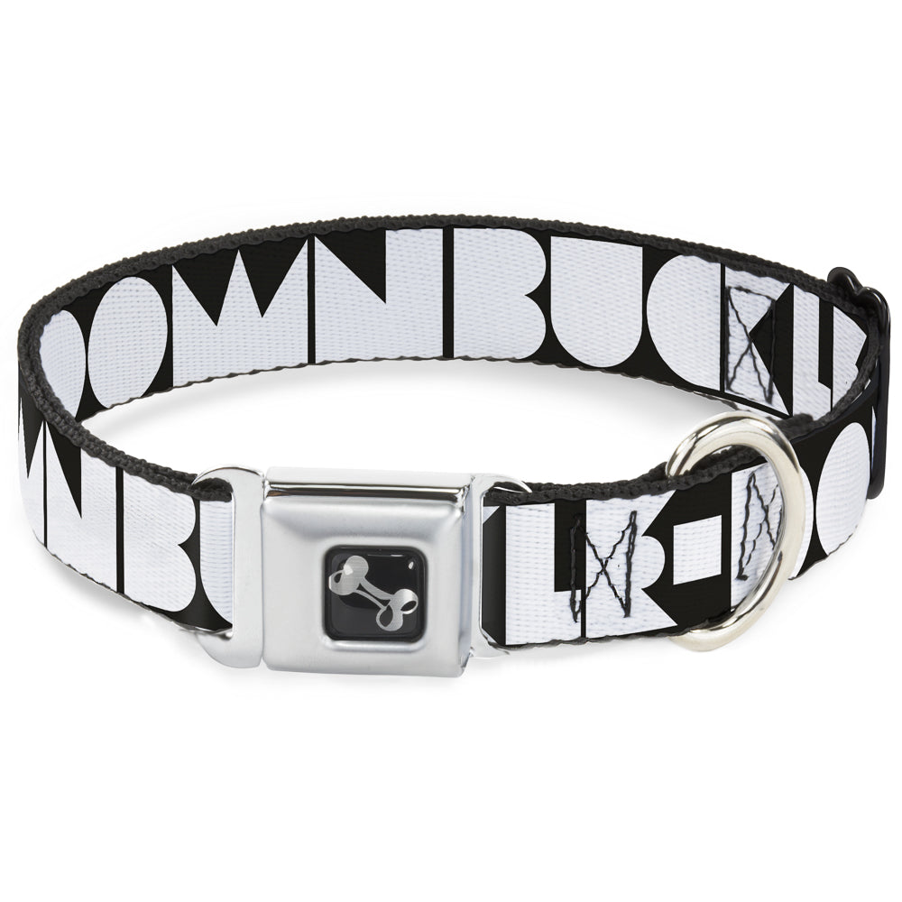 Dog Bone Seatbelt Buckle Collar - BUCKLE - DOWN Shapes Black/White - Premium Dog Collars - Buckle - Down