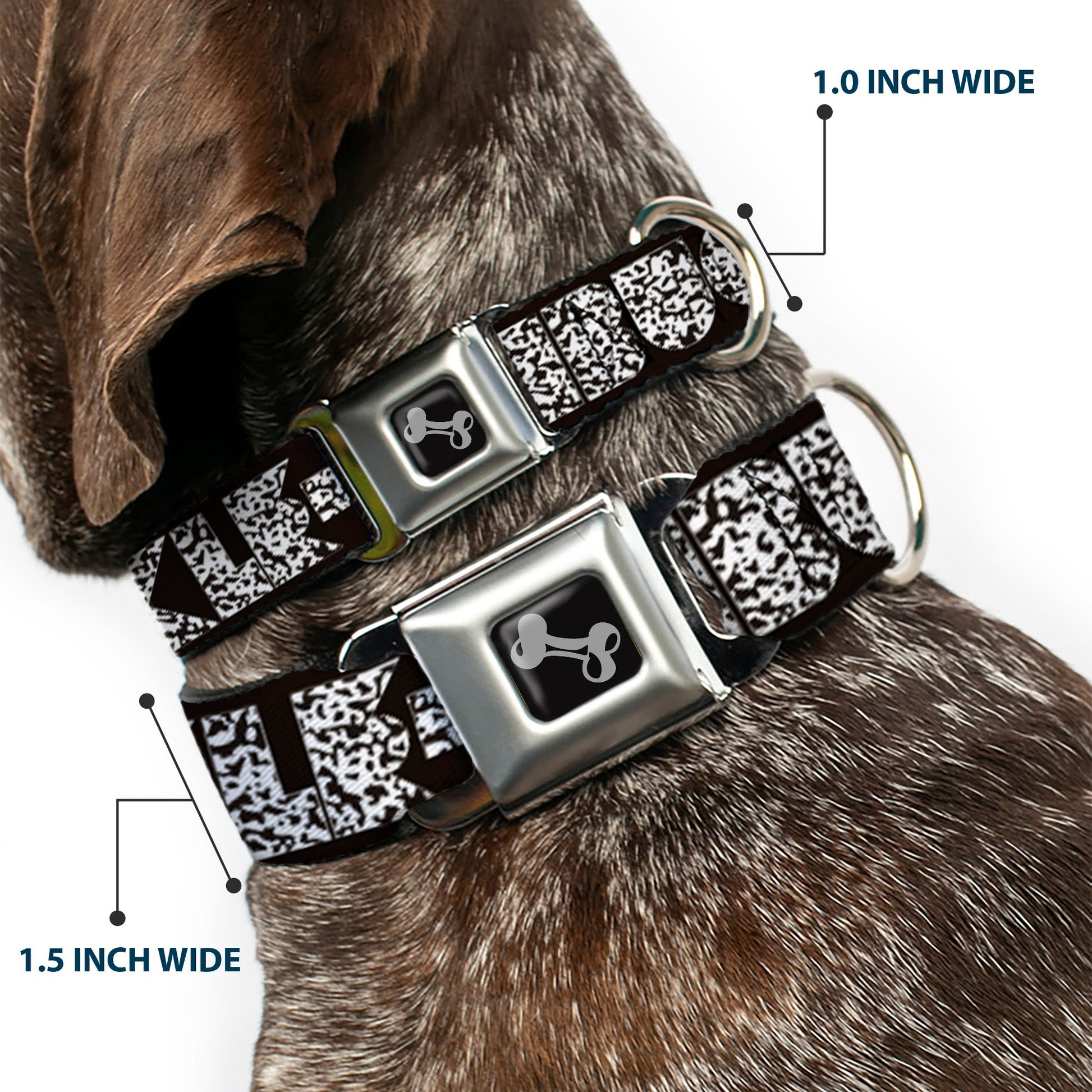 Dog Bone Seatbelt Buckle Collar - BUCKLE - DOWN Shapes Black/Camo White/Black - Premium Dog Collars - Buckle - Down