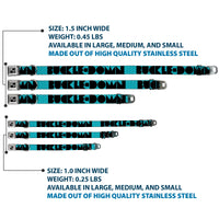 Dog Bone Seatbelt Buckle Collar - BUCKLE-DOWN Shapes Dot Turquoise/White/Black