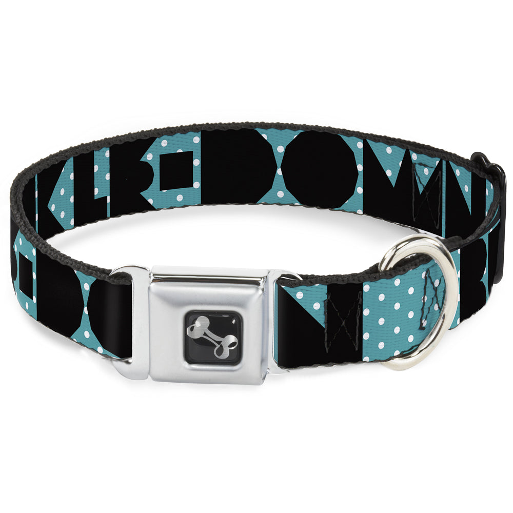 Dog Bone Seatbelt Buckle Collar - BUCKLE - DOWN Shapes Dot Turquoise/White/Black - Seatbelt Buckle Collars - Buckle - Down