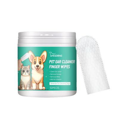 Pet Ear Cleaner Finger Wipes, Gently Clean Pet Ear Mites Ear Dirt Eye Dirt Feet Deodorize To Remove Odor
