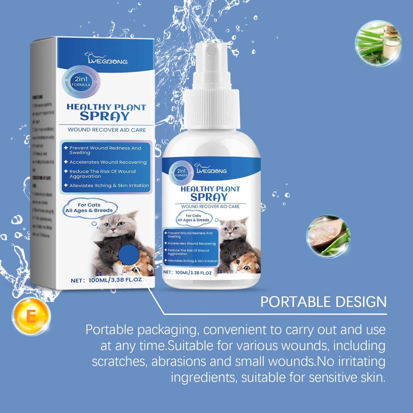 Cat Skin Care Spray, Gentle Cleaning Care Pet Skin Discomfort Body Care - Purrfect Pet Kingdom