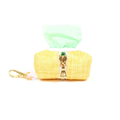 Eco-Denim Dog Poop Bag Dispenser with Gold Hardware Premium