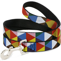 Dog Leash - Geometric Triangle Blocks Multi Color