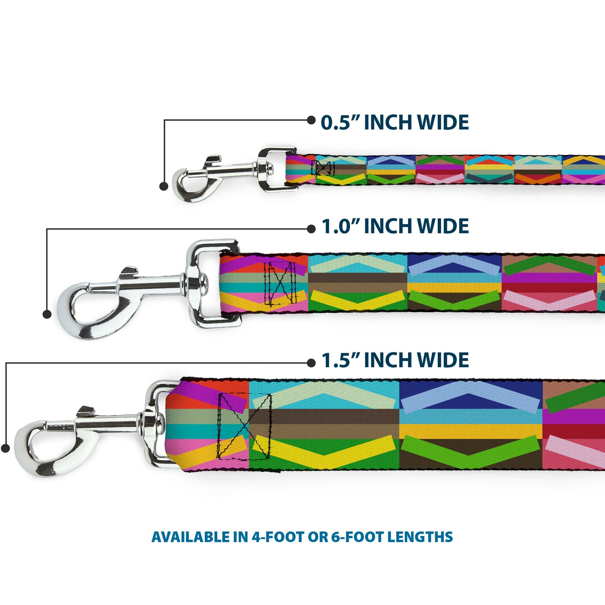 Dog Leash - Geometric10 Multi Color - Dog Leashes - Buckle - Down