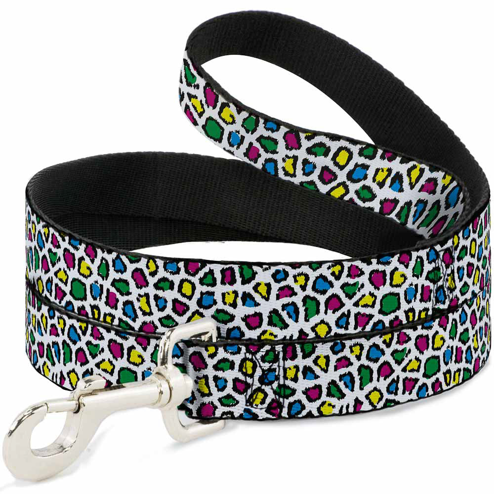 Dog Leash - Leopard White/Multi Color - Dog Leashes - Buckle - Down