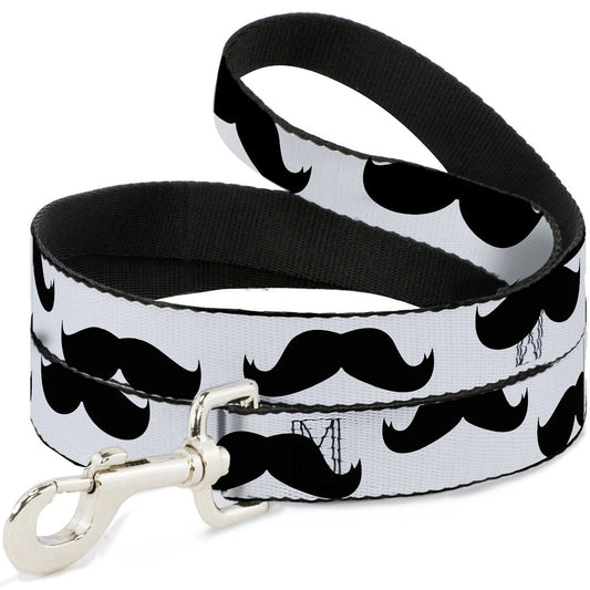 Dog Leash - Mustaches White/Black - Dog Leashes - Buckle - Down