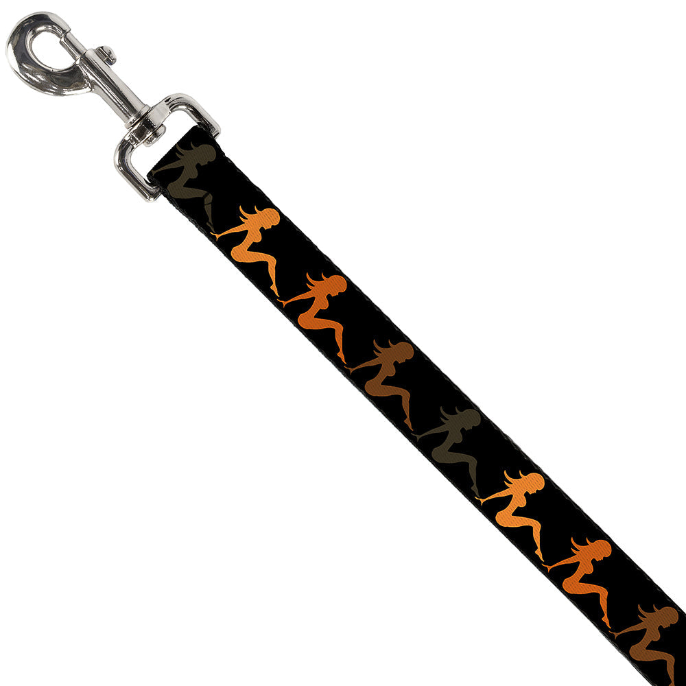 Dog Leash - Mud Flap Girl Repeat Black/Orange Fade - Dog Leashes - Buckle - Down