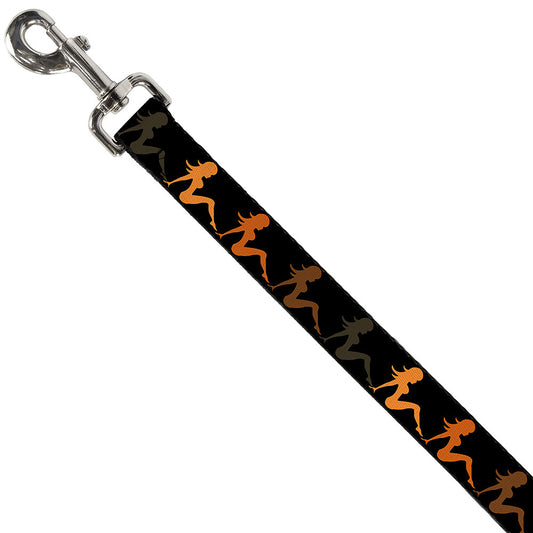 Dog Leash - Mud Flap Girl Repeat Black/Orange Fade - Dog Leashes - Buckle - Down