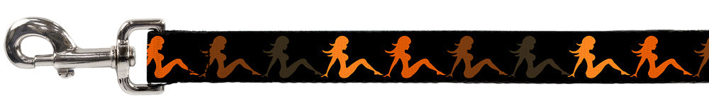 Dog Leash - Mud Flap Girl Repeat Black/Orange Fade - Dog Leashes - Buckle - Down