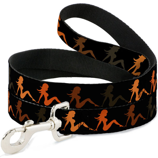 Dog Leash - Mud Flap Girl Repeat Black/Orange Fade - Dog Leashes - Buckle - Down