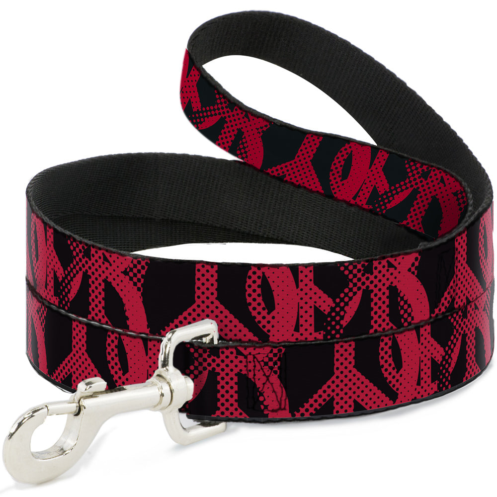 Dog Leash - Peace Dots Black/Fuchsia - Dog Leashes - Buckle - Down