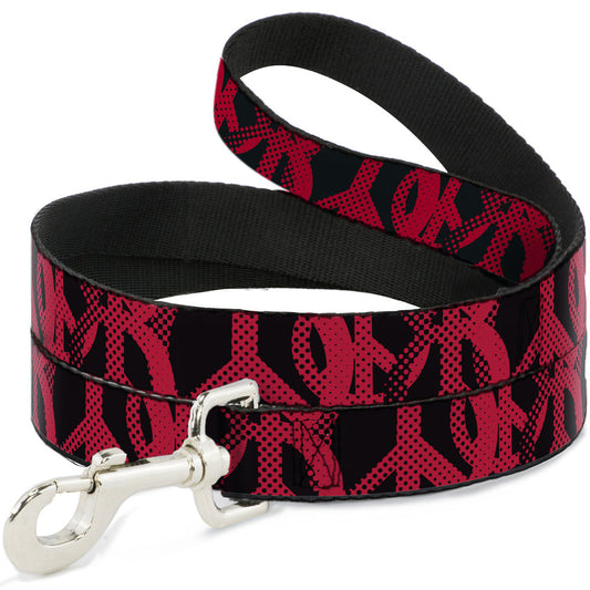 Dog Leash - Peace Dots Black/Fuchsia - Dog Leashes - Buckle - Down