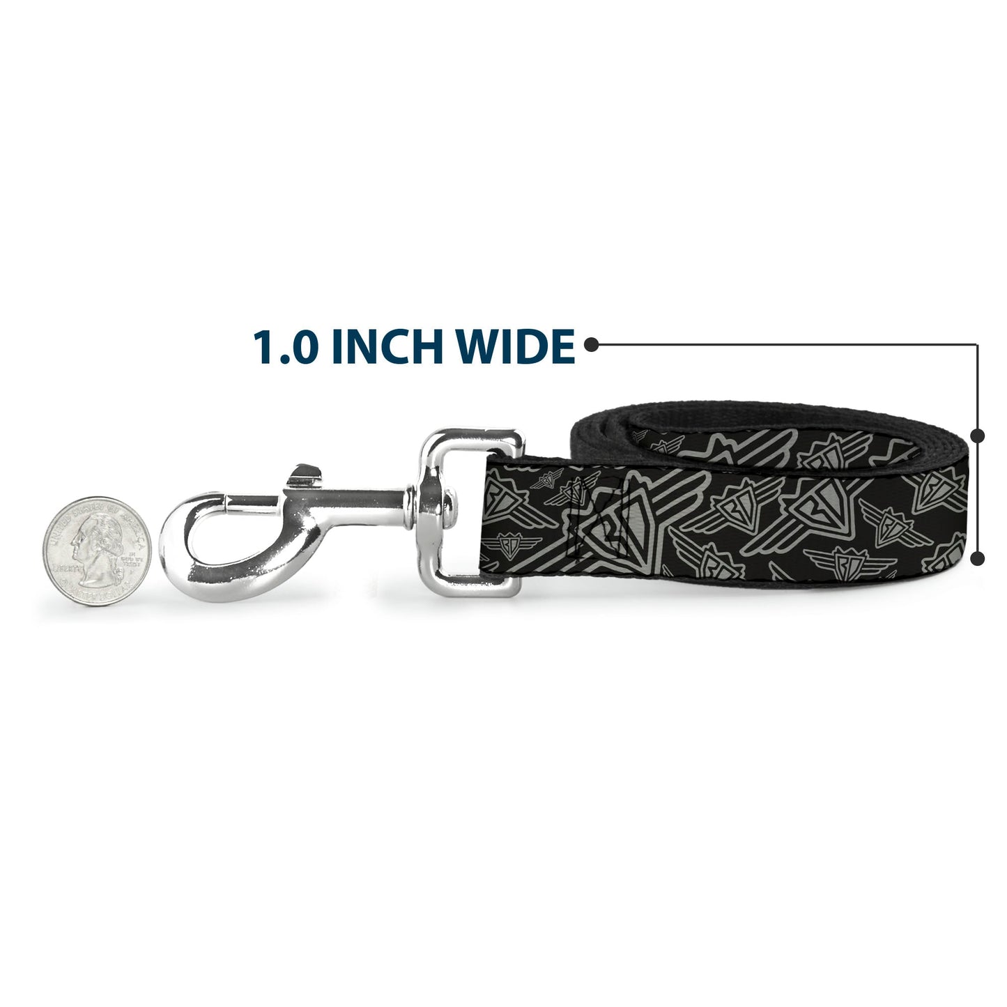 Dog Leash - BD Logo Scattered Black/Gray - Dog Leashes - Buckle - Down