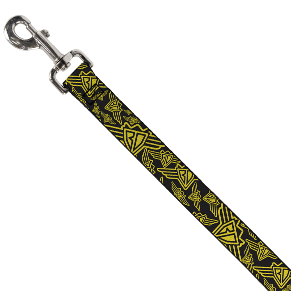 Dog Leash - BD Logo Scattered Black/Yellow - Dog Leashes - Buckle - Down