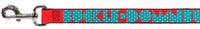 Dog Leash - BUCKLE-DOWN Shapes Red/Dot Turquoise/White