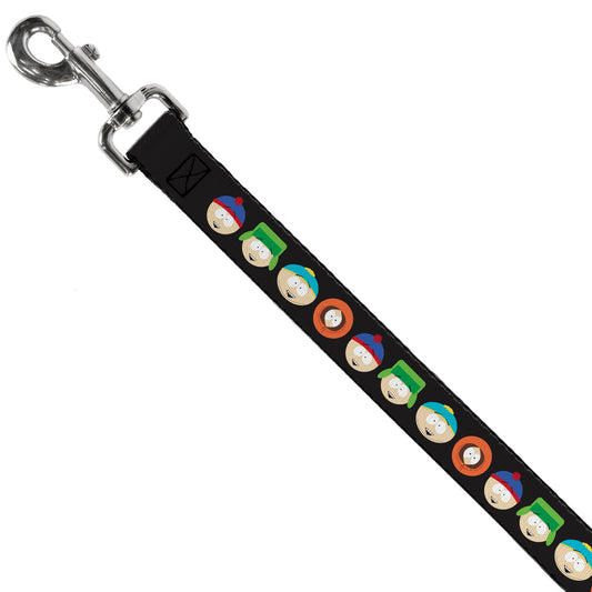 Dog Leash - South Park Boys Face Repeat Black