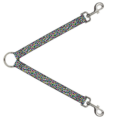 Dog Leash Splitter - Leopard White/Multi Color
