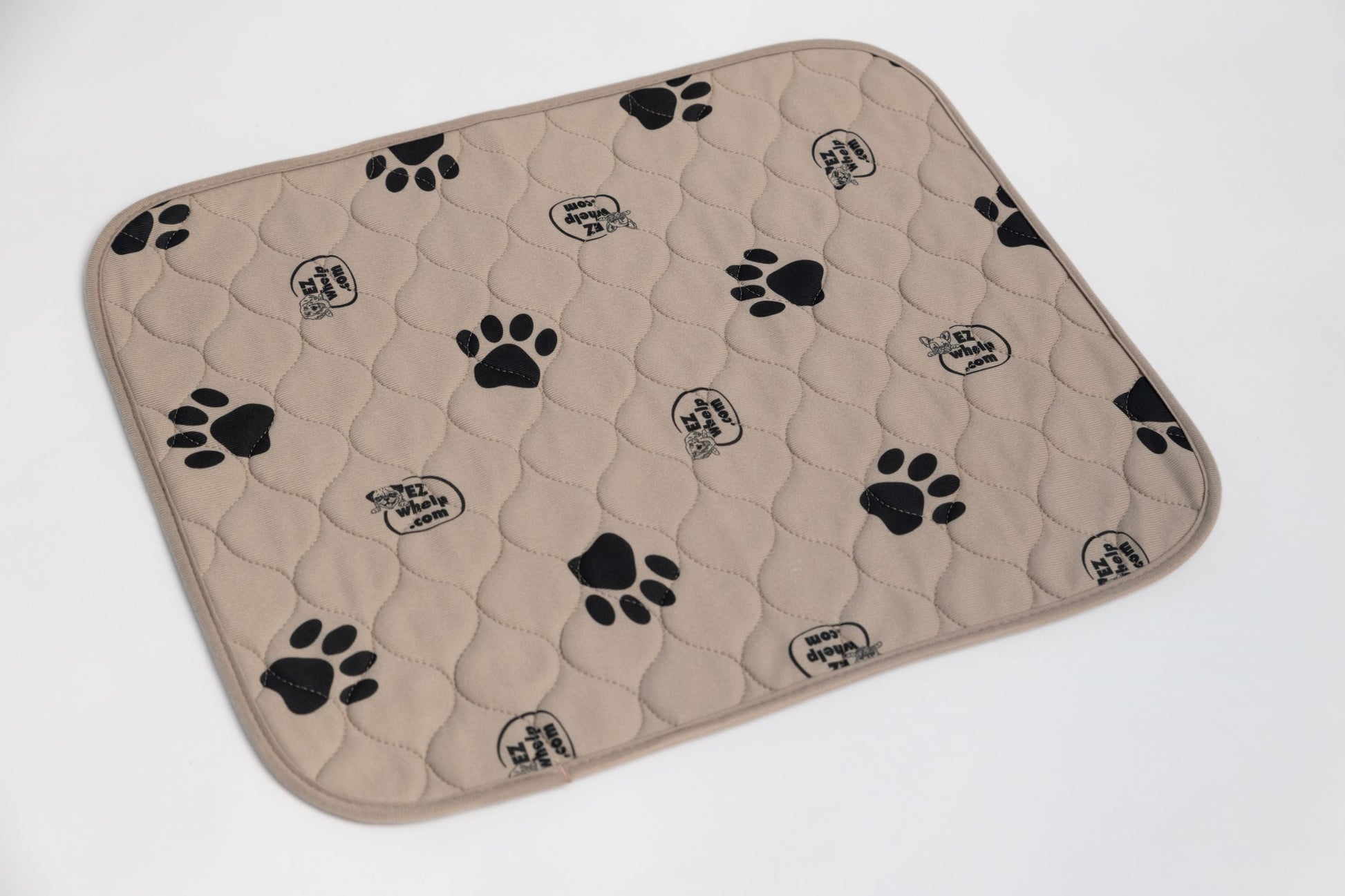 Light Brown Paw Print Pad/Mat, 2 - Pack - Pet Feeding Mats - EZwhelp - 16.5" x 19.5" - 2Dp1720