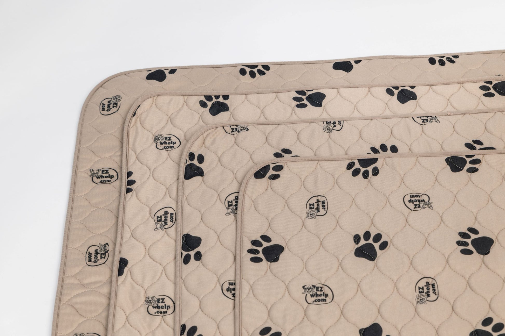 Light Brown Paw Print Pad/Mat, 2 - Pack - Pet Feeding Mats - EZwhelp