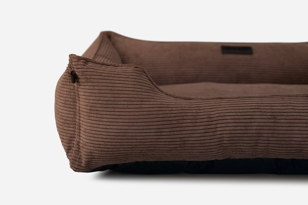 Purrfect Kingdom™ - Brown Corduroy Bolster Bed