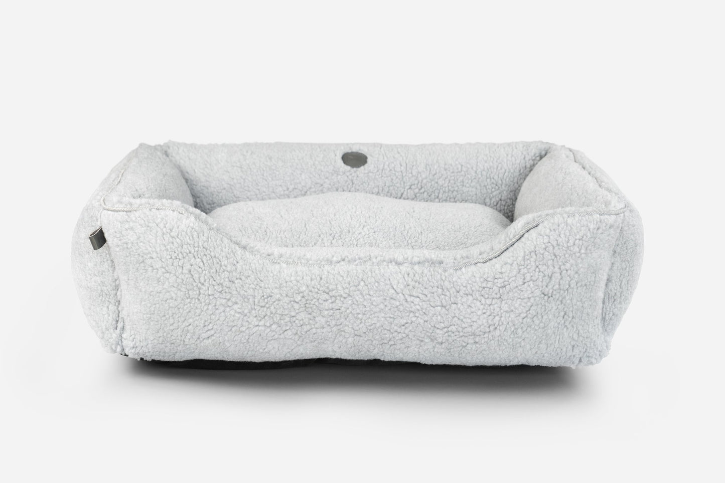 Pet Bed Furry Sleeper Gray Bolster