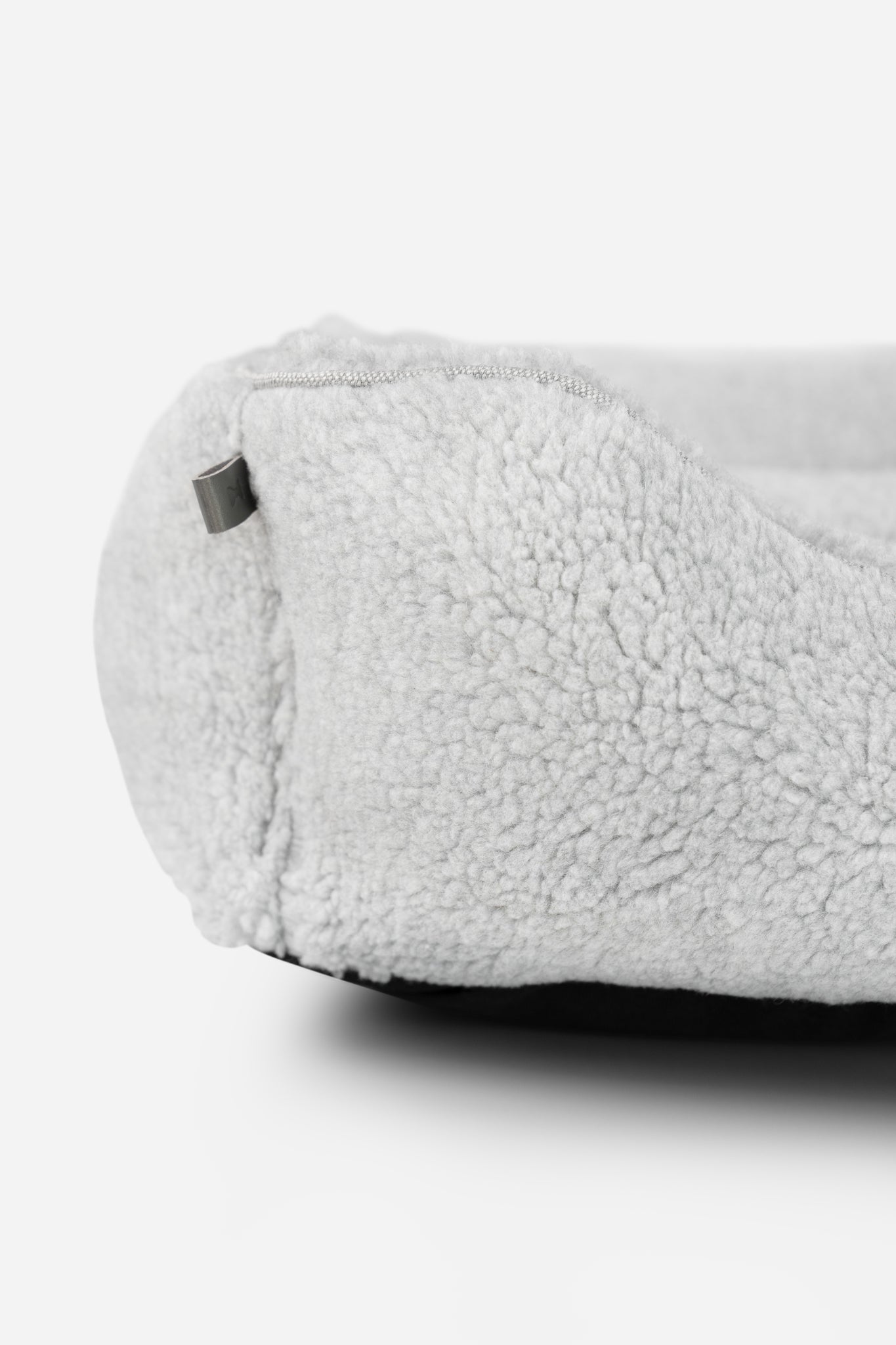 Pet Bed Furry Sleeper Gray Bolster