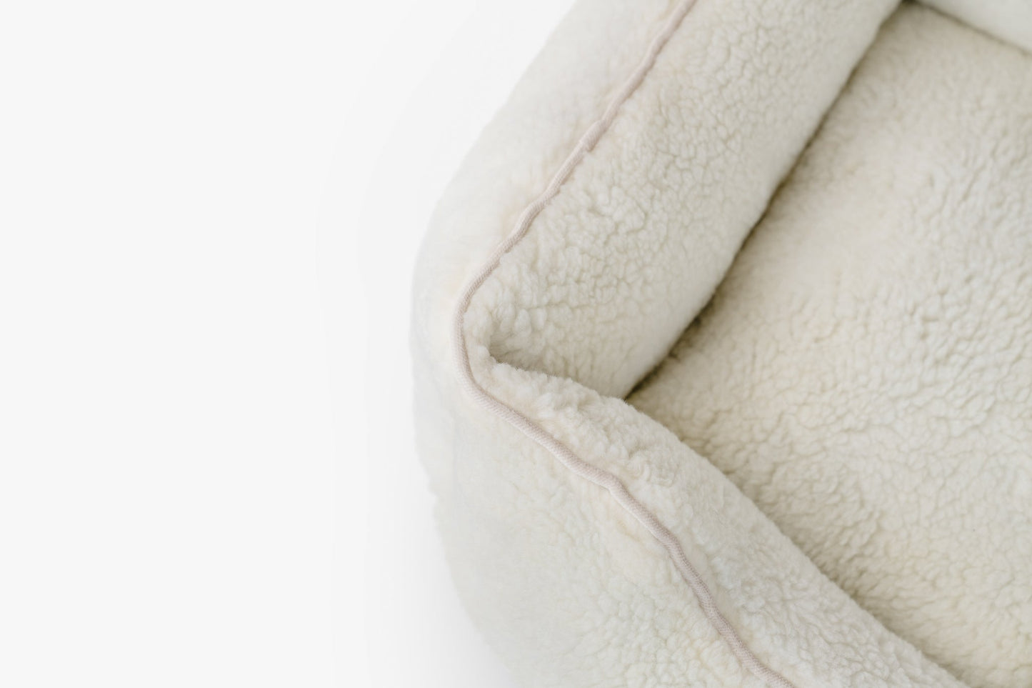 Pet Bed Furry Sleeper Beige Bolster