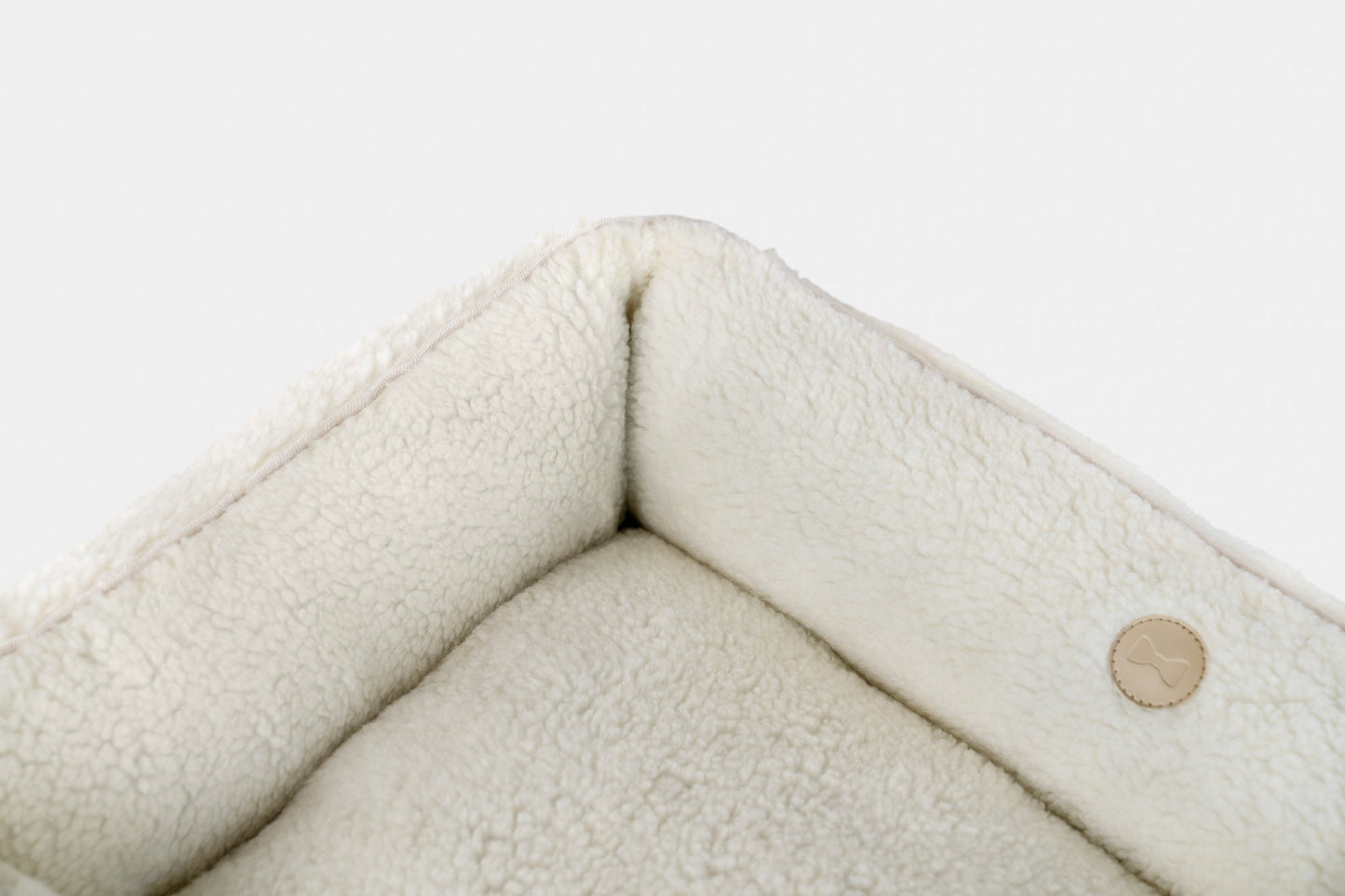 Pet Bed Furry Sleeper Beige Bolster