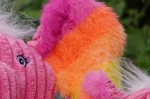 Dog Toy Rainbow Elephant Knottie Plush Toy for Daily Use - lifestyle product image for dog toy