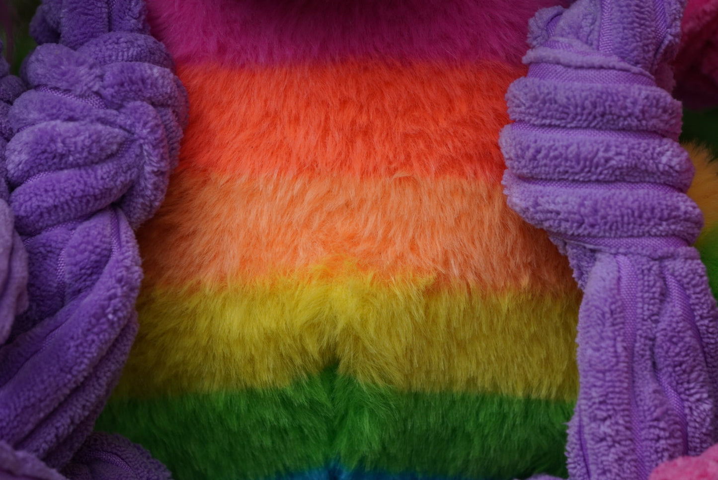 Dog Toy Rainbow Unicorn Knottie Plush Toy for Daily Use - detail product image for dog toy