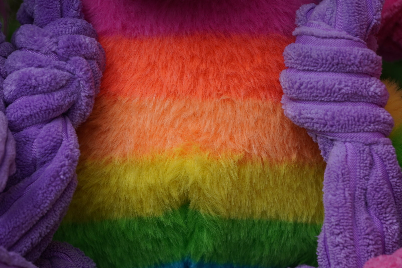 Dog Toy Rainbow Unicorn Knottie Plush Toy for Daily Use - detail product image for dog toy