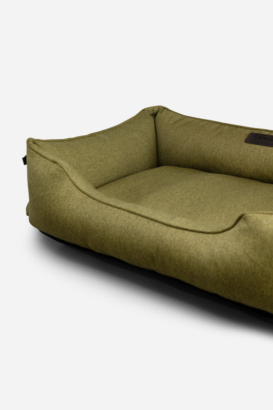 Purrfect Kingdom™ - Olive Cotton Bolster Pet Bed