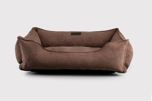 Fancy Corduroy Sleeper Dog Bed Brown